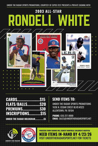 Rondell White Autograph Flat Items and Baseballs 