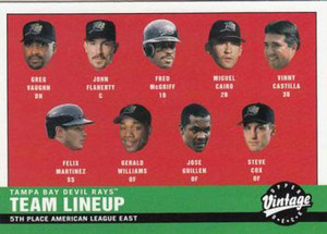 2001 Upper Deck Vintage #45 Fred McGriff/Steve Cox/Felix Anthony Martinez/Miguel Cairo/John Timothy Flaherty/Greg Vaughn