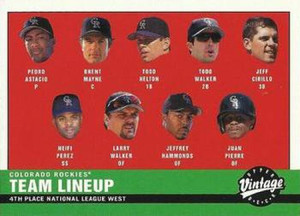 2001 Upper Deck Vintage #340 Todd Helton/Neifi Perez/Juan Pierre/Jeff Cirillo/Brent Mayne/Larry Walker/Todd Walker/Pedro