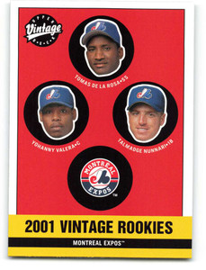 2001 Upper Deck Vintage #362 Tomas de la Rosa/Yohanny Valera/Talmadge Nunnari NM-MT  Montreal Expos 