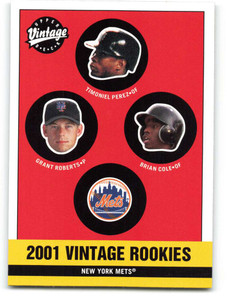 2001 Upper Deck Vintage #365 Timo Perez/Grant Roberts/Brian Cole NM-MT  New York Mets 