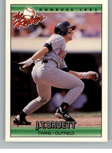 1992 Donruss The Rookies #18 J.T. Bruett VG RC Rookie Minnesota Twins 