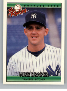 1992 Donruss The Rookies #34 Mike Draper VG RC Rookie New York Yankees 