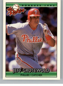 1992 Donruss The Rookies #45 Jeff Grotewold VG RC Rookie Philadelphia Phillies 
