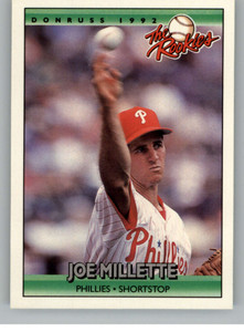 1992 Donruss The Rookies #80 Joe Millette VG RC Rookie Philadelphia Phillies 