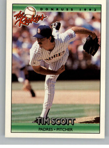 1992 Donruss The Rookies #109 Tim Scott VG San Diego Padres 