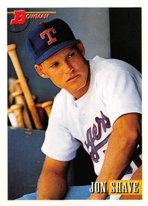 1993 Bowman #59 Jon Shave NM-MT  RC Rookie Texas Rangers 