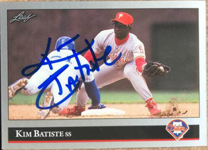 Kim Batiste Autographed 1992 Leaf #421 
