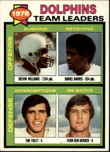 1979 Topps #394 Delvin Williams/Duriel Harris/Tim Foley/Vern Den Herder TL VG Miami Dolphins 