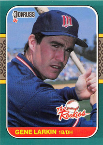 1987 Donruss Rookies #23 Gene Larkin NM-MT RC Rookie Minnesota Twins 