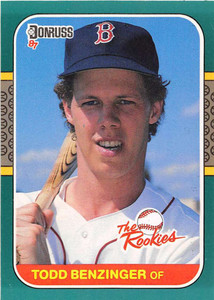 1987 Donruss Rookies #30 Todd Benzinger NM-MT RC Rookie Boston Red Sox 