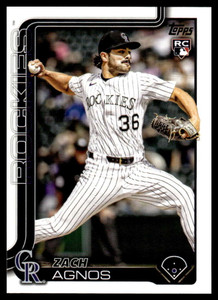 2025 Topps Update #US31 Zach Agnos NM-MT RC Rookie Colorado Rockies 