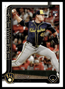 2025 Topps Update #US261 Craig Yoho NM-MT RC Rookie Milwaukee Brewers 