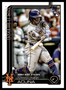 2025 Topps Update #US336 Luisangel Acuna Rookie Debut NM-MT New York Mets 