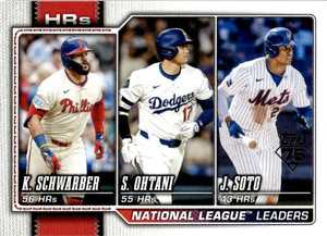 2026 Topps #84 Juan Soto/Kyle Schwarber/Shohei Ohtani League Leaders NM-MT Los Angeles Dodgers/New York Mets/Philadelphi