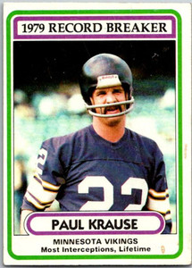 1980 Topps #4 Paul Krause RB VG  Minnesota Vikings 