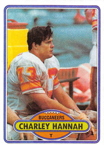 1980 Topps #18 Charley Hannah VG  Tampa Bay Buccaneers 