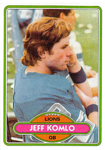 1980 Topps #274 Jeff Komlo VG  Detroit Lions 