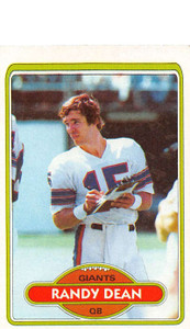 1980 Topps #328 Randy Dean VG  New York Giants 