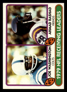 1980 Topps #332 Joe Washington/Ahmad Rashad 1979 Receiving Leaders VG  Baltimore Colts/Minnesota Vikings 
