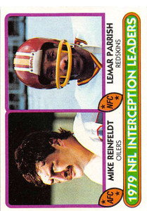 1980 Topps #335 Mike Reinfeldt/Lemar Parrish 1979 Interception Leaders VG  Houston Oilers/Washington Redskins 