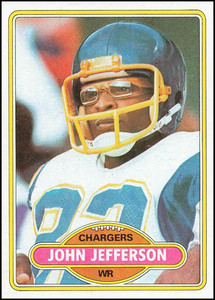 1980 Topps #365 John Jefferson VG  San Diego Chargers 
