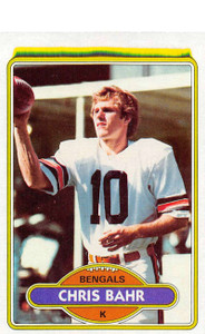 1980 Topps #501 Chris Bahr VG  Cincinnati Bengals 