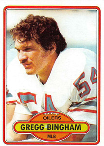 1980 Topps #518 Gregg Bingham VG  Houston Oilers 