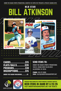 Bill Atkinson Autograph Flat Items and Baseballs