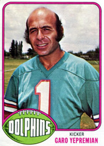 1976 Topps #435 Garo Yepremian VG Miami Dolphins 
