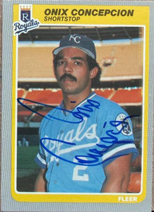 Onix Concepcion Autographed 1985 Fleer #200 Kansas City Royals Card