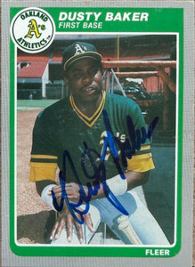 Dusty Baker Autographed 1985 Fleer Update #U-3