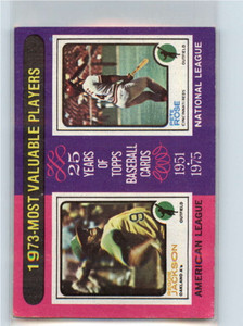 1975 Topps #211 Reggie Jackson/Pete Rose 1973 MVP's VG Oakland Athletics/Cincinnati Reds 