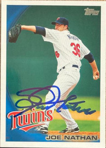 Joe Nathan Autographed 2010 Topps #93 Minnesota Twins Card