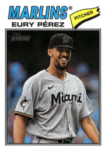 2026 Topps Heritage #18 Eury Perez NM-MT  Miami Marlins 