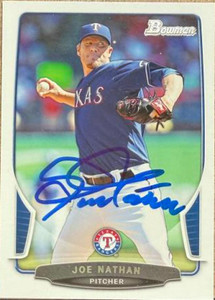 Joe Nathan Autographed 2013 Bowman #89 Texas Rangers Card