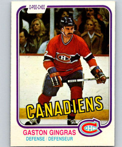 1981-82 O-Pee-Chee #182 Gaston Gingras VG Montreal Canadiens 