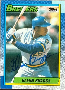 Glenn Braggs Autographed 1990 Topps #88 Milwaukee Brewers Card