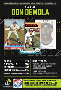 Don DeMola Autograph Premium Items 