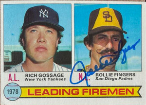 Rollie Fingers Autographed 1979 Topps #8 San Diego Padres Card 