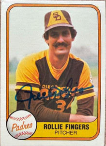 Rollie Fingers Autographed 1981 Fleer #485 San Diego Padres Card 