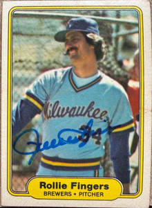 Rollie Fingers Autographed 1982 Fleer #141 Milwaukee Brewers Card  