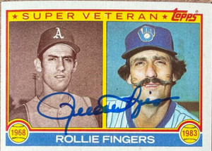 Rollie Fingers Autographed 1983 Topps #36 Milwaukee Brewers Card  