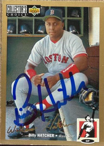 Billy Hatcher Autographed 1994 Collectors Choice Gold Signature #128 Boston Red Sox Card 