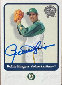 Rollie Fingers Autographed 2001 Fleer Greats of the Game #21 Oakland Athletics Card 