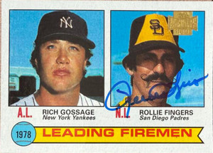 Rollie Fingers Autographed 2001 Topps Archives #434 Leading Firemen San Diego Padres Card  