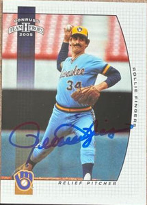 Rollie Fingers Autographed 2005 Donruss Team Heroes #177 Milwaukee Brewers Card 