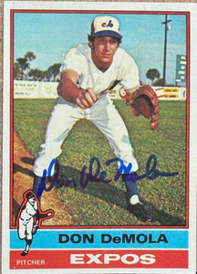 Don DeMola Autographed 1976 Topps #571 Montreal Expos Card 
