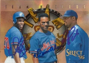 Cliff Floyd, Moises Alou, & Rondell White Autographed 1996 Select - Team Nucleus #24 Montreal Expos Card 
