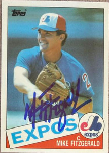 Mike Fitzgerald Autographed 1985 Topps Traded Tiffany #34T Montreal Expos Card